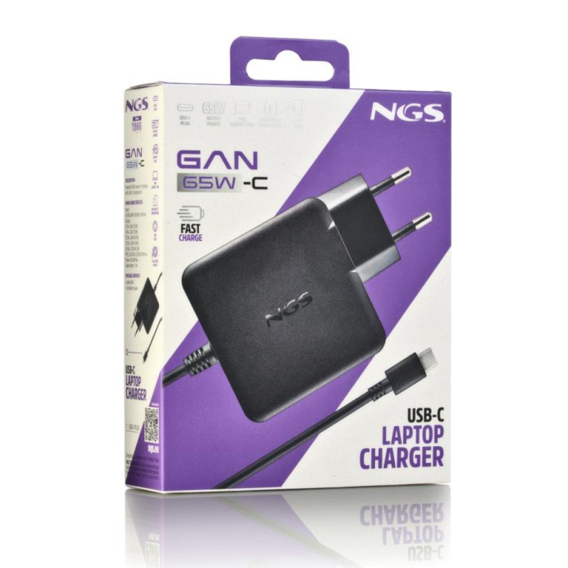 Chargeur Mural Ultra-Rapide 100W avec Sortie USB-C NGS GAN 100W-C - Noir — NGS · Smarty Paris 18e